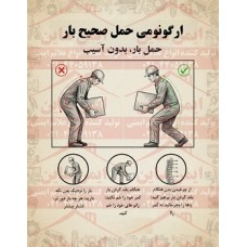 پوستر ایمنی ارگونومی حمل صحیح بار